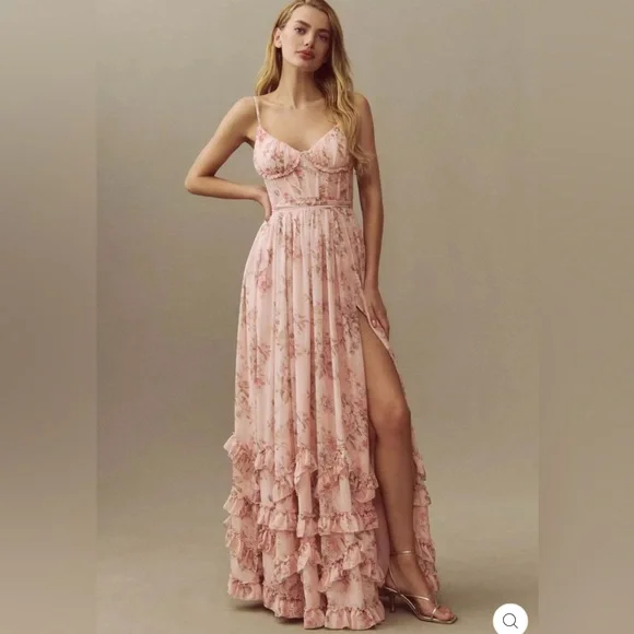 Floral Pink Maxi Dress - Picture 2 of 9